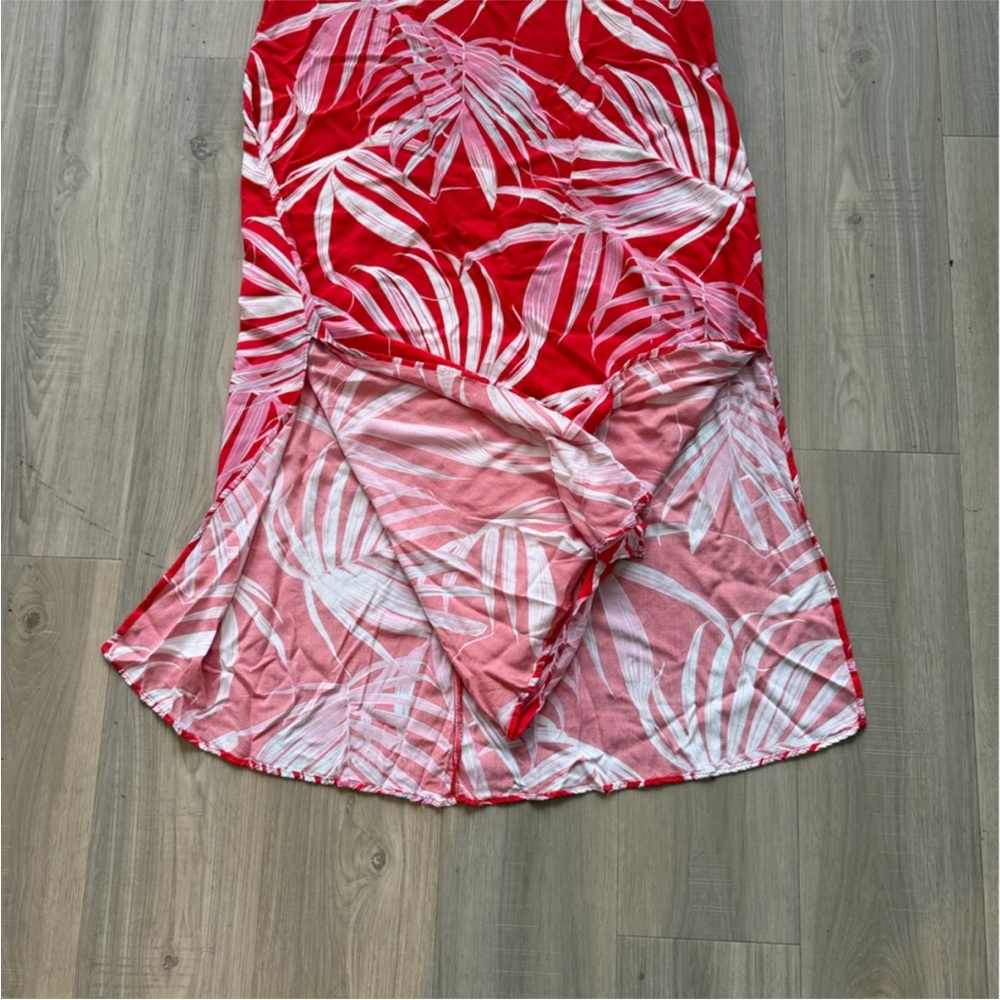 1. State Red and White Palm Leaf Patterned Dress - Picture 4 of 7